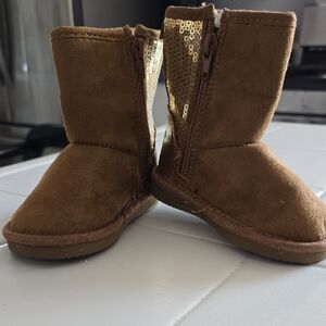 Oshkosh Brown Suede Boots with Gold Sequins